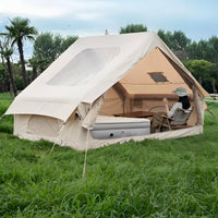 Inflatable Camping Tent with Chimney Port Quick Setup Inflatable Tent with Cooking Appliance Jack Breathable for Luxury Campers, Families
