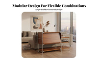 Modernist Design Sideboard Versatile Use Vinyl Record Storage Cabinet Solid Steel Frame Living Room Side Cabinet for Entryway