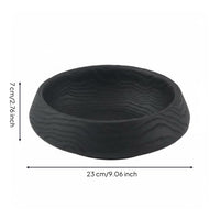 Decorative Fruit Bowl Rustic Round Wood Grain Bowl for Sales Office, Hotel Lobby