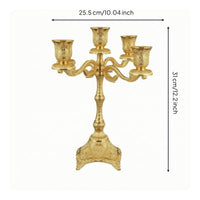 Candelabra with Five Cups Embossed Tabletop Candle Holder Vintage for Banquets
