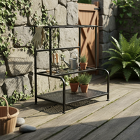 Metal Garden Tool Rack Heavy Duty Garden Storage Rack Space Saving Multi-Tier Tool Holder for Patio, Shed