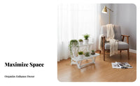 Tiered Ladder Shelf Freestanding Folding Ladder Stand Easy Assembly for Indoor