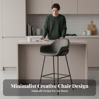 Upholstered Metal Frame Stool Retro Design Bar Chair manufacturing-inspired aesthetic Protective Floor Glides for Bistro