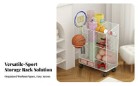 Exercise Mat Storage Rack Mobile Wheels Rolling Fitness Equipment Cart Space Saving Rolling Fitness Equipment Organizer for Narrow Areas, Living Room
