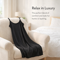 Plus Size Under Dress Slip for Modest Coverage, Breathable Modal Base Layer with Extra Long Length, Loose Fit for Women, Cooling Material