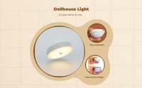 Mini LED Ceiling Light, Press Control, Dimmable Mood Lighting