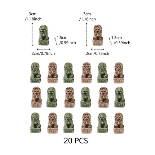 20 Pieces Miniature Foo Dog Statue for Desktop Display