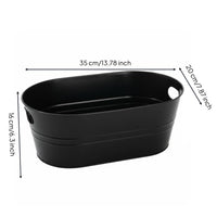 Oval Metal Ice Bucket Keeps Drinks Cold Metal Ice Bucket Rust Resistant Oval Beverage Chiller for Bartenders, Event Planners, Parties, Outdoor