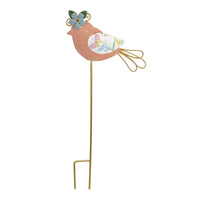 Artisanal Decorative Bird Stake Floral Accent Bird Stake Ornament for Planter