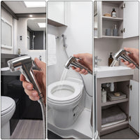 Toilet Rinse Sprayer Head Easy to Install Handheld Sprayer Head Leak-Resistant Handheld Spray Hose for Motorhome, Travel Trailer