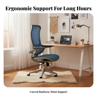 Swivel Chair with Armrests Support Ergonomic Mesh Back Chair for Students