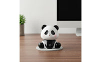 Miniature Size Cute Panda Figurine Detailed Craftsmanship Resin Panda Ornament Creative Styling House Decoration for Children, Students, Car Dashboard, Desktop, Bookshelf