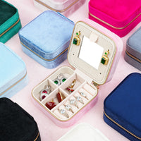 Portable Leather Jewelry Organizer with Handle for Travel