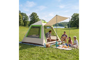 Bug-Proof Inflatable Tent with Mesh Openings and Doors Portable Inflatable Tent with Awning Quick-Setup Breathable for Backyard