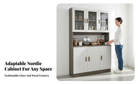 Coffee Bar Cabinet Multi-Functional Coffee Beverage Bar Stable Structure Kitchen Buffet Cabinet for Restaurant Owners, Homeowners, Dining Room