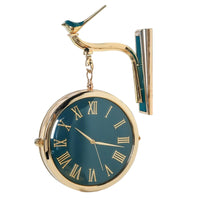 Double-Sided Clock with Bird Sturdy for Living Room
