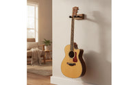 Drillno-Drill Wooden Guitar Wall Hanger Shielding Guitar Wall Mount with Wooden Base Secure Sturdy for Musicians, Home Storage