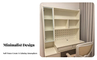 Minimalist design Desk with Integrated shelving unit Ample Storage Study Table Multi-Functional Workstation Space-Saving Design for Students, Children, Teens, Bedroom, Dorm Room