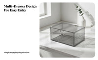 Clear Multi-Drawer Unit Space-Saving Makeup Container Dustproof for Desk, Women