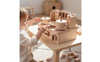 Wooden Pretend Kitchen Set Child-Centered-Influenced Wooden Role Play Cooktop Pretend Play Kitchen Cooktop for Young Children, Daycare
