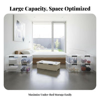 Rolling Storage Bin with Lid Wheeled Design Rolling Latching Box Large Capacity