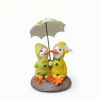Duck Statue with Umbrella Cute Duck with Umbrella Statue Weatherproof for Patio