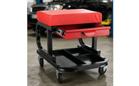 Rolling Technician Seat Thickened Frame Technician wheeled Seat Tool Tray Garage Work Stool