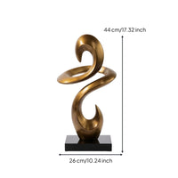 Geometric Sculpture Gold Tabletop Sculpture Brushed Decorative Ornament for Living Room, Office, Hotel Reception Area