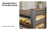 Sturdy Multi-Tier Steel Shoe Rack Space-Saving Metal Shoe Rack Heavy Duty Large Capacity for Families, Homeowners, Hallway, Small Areas, Mudroom, Bedroom