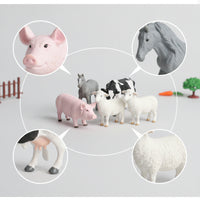 37 Pieces Detailed Miniature Farm Set with Fences Educational Farm Animal Figurines Playset Realistic Plastic Animal Figures Vibrant for Toddlers