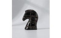Resin Horse Statue Horse Head Statue Resin Horse Decor Geometric Sculpture Contemporary Marble Look Ornament Suitable for Office Desk Living Room Gift Giving Study Room