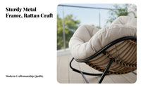 paded Rocking Lounger Reclining Design paded Patio rocking chair Padded pad Modern aesthetic for Homeowners, Balcony, Bedroom