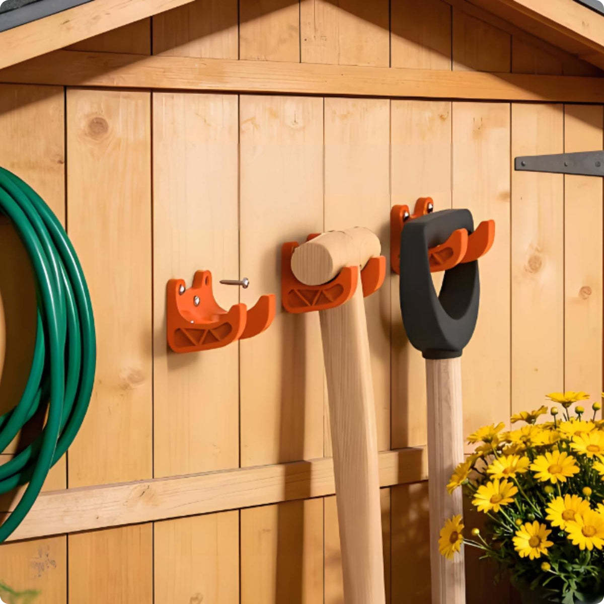 Wall-Mounted Garden Tool Holder Textured Surface Storage Rack Compact