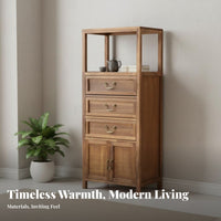Stepped Curio Cabinet Modern Oriental Design Sideboard Vintage Aesthetic