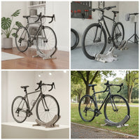 Shielding Wooden Bike Stand Stable Bike Stand with Rubber Trim Tidy Floor Bike Rack Natural for Cyclists