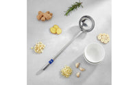 Stainless Steel Ladle Anti-Scalding Wok Spoon Mirror Polished Long Handle Ladle for Restaurants