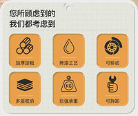 帅仕小推车蔬菜置物架厨房落地多层家用零食水果收纳菜篮子置物架 晶黑色ˇ五层ˇ加厚木板操作台【送接水盘+轮子*4】