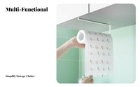 Under-Cabinet Paper Towel Rack Hanging Design Kitchen Roll Dispenser for Renters