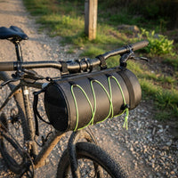 Drawstring Tube Bag Fastening Strap Mount Cylinder Bike Convenient Pouch to Carry Two-Wheeler Front Pouch for Mountain Biking, Biking