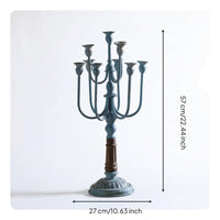 Candelabra with Curved Arms Distressed Candelabra Elegant Candelabrum for Brides, Candlelit Dinners, Home Decor