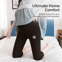 Maternity Leggings with Elastic Waist for Summer Comfort, Lightweight Cropped Trousers for Gym and Loungewear