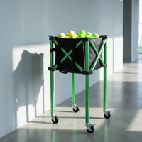Ball Storage Cart Foldable Rolling Sports Ball Cart Foldable Athletic Gear Organizer with Removable Basket for Coaches, Teachers, Gym, School