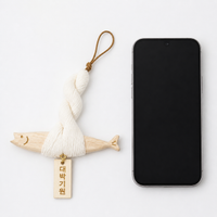 Handmade Wood Animal Hanging Ornament, 13.5/20cm Nautical Decoration, Coastal Home Decor for Beach Living Room, Ocean Indoors Decor