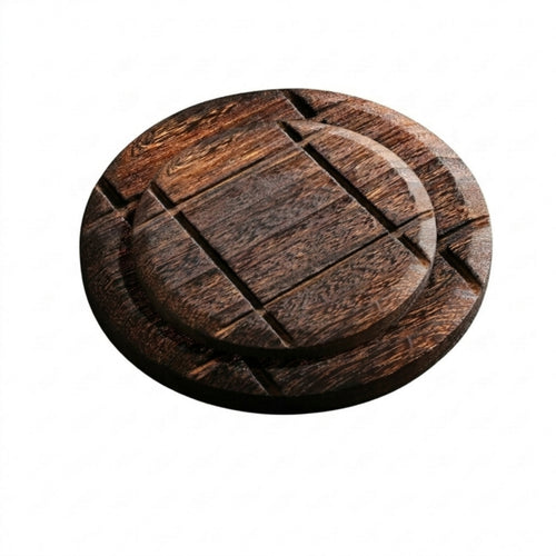 2 Pieces Wooden Hot Pad Thick Hot Pad with Carved Groove Solid Wood Tableware for Dining Table, Kitchen Counter
