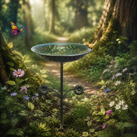 Bird Bath Feeder Spray-Painted Yard Ornament Freestanding for Lawn