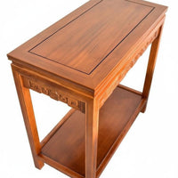 Tiered Wooden Stand Neotimelessal Aesthetic Narrow Storage Table Multitier Design Adaptable Use for Homeowners, Small Spaces