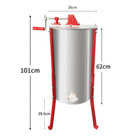 Manual Stainless Steel 2-Frame Honey Extractor with Tripod Stand