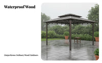 Waterproof Hardtop Gazebo Sun Protection Garden Pavilion Sturdy Frame Patio Shelter Corrosion Resistant for Entertainers, Homeowners, Families, Courtyard, Backyard, Rooftop Deck, Poolside