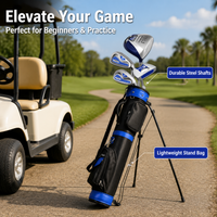 Golf Club Set, Half Set Golf Set for Beginner Golfers, 4 Piece Golf Set with Steel Shafts, Polished Silver Alloy Clubs