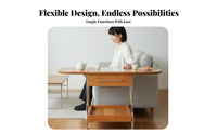 Space-Saving Foldable 2-Tier Trolley space-efficient Design Side Table adaptable Household Furniture Sturdy Construction for Apartment Dwellers, Office Workers, hosts, Living Room, Small areas, Bedroom, Kitchen